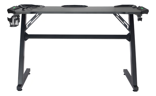 Mesa Gamer Led Pelegrin Pel-004p Preta Metal E Mdf Cor Preto