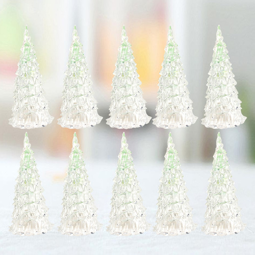 10pcs Colorful Led Color Changing Crystal Christmas Tree Sho