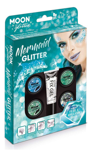 Kit De Purpurina De Sirena Por Moon Glitter  100% Brillo.