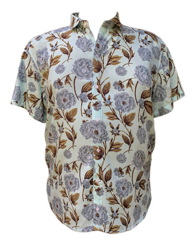 Camisa Talle Especial Grande Hawaiana Premium Manga Corta