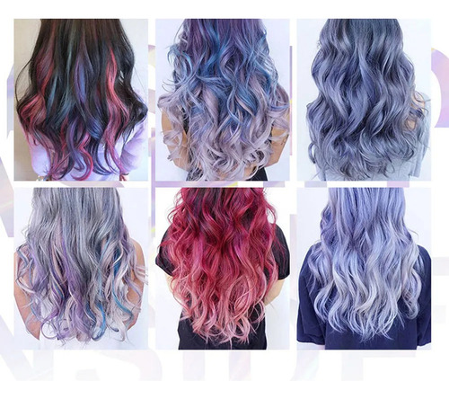 Tinte Cabello Para Niñas, 6 Colores, Máscara Temporal