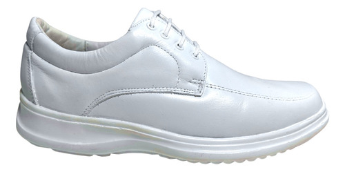 Zapato Médico Enfermero De Piel Hombre Blanco 4010