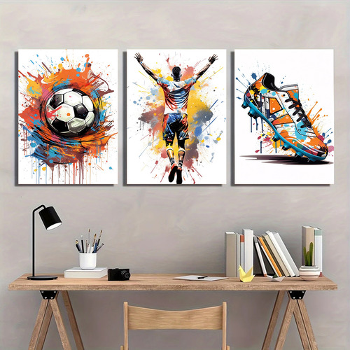 Póster De Fútbol Con Grafiti, Regalo De Fútbol, Lienzo, Deco