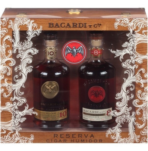Bacardi 8 Y 10 Reserva Cigar Humidor Envio Sin Cargo
