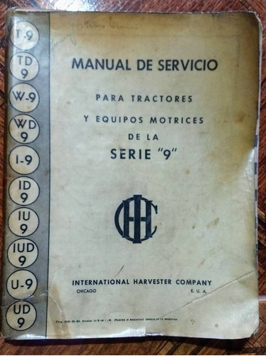 Libro Manual Servicio Tractores International Serie 9