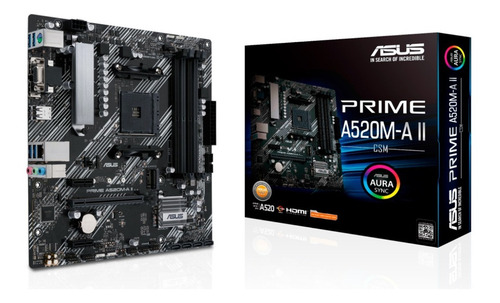 Mother Board Asus Prime A520m-a Ii/csm Ddr4 Am4 Hdmi Vga Dp