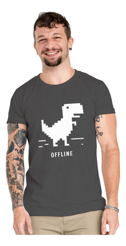 Polera T-rex Off Line Gamer Algodón Orgánico Wiwi