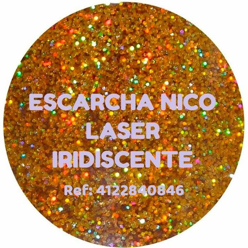 Escarcha Dorada Laser Iridiscente 250gr Paquete Sellado
