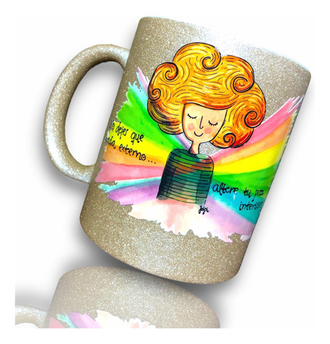 Mug Vaso Escarchado Paz Interior Full Color Más Barniz