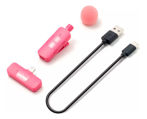 Sistema Microfone Lapela By-v1 P/iPhone 11-14 Rosa Boya