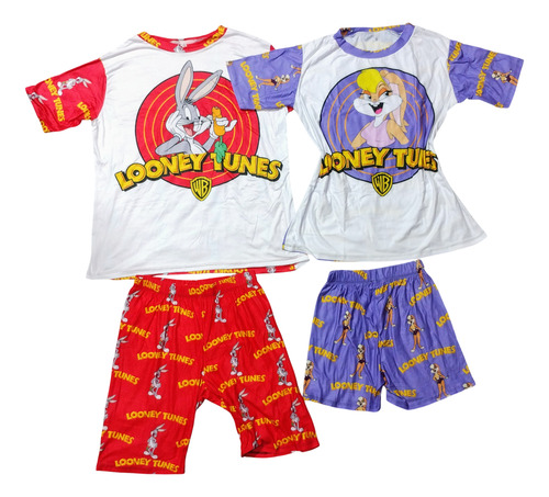 Duo De Pijama Sublimada Playera Y Short Bugs Y Lola