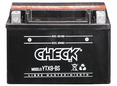 Batería De Moto Check Libre Mantenimiento (seca) Ytx9-bs