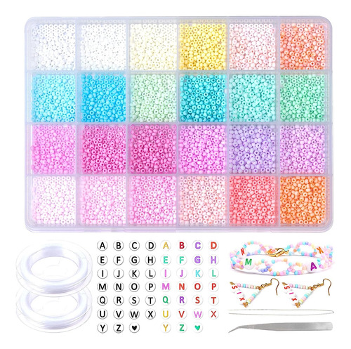 Kit De Abalorios Gacuyi, P/ Joyería, 24 Colores, 3600 Piezas