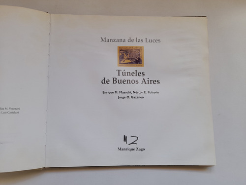 Manzanas De Las Luces, Tuneles De Buenos Aires. Zago (Usado)