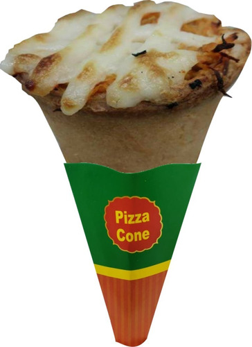 100 Embalagem Suporte Mão Para Pizza Cone