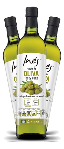 Aceite De Oliva 100% Puro Inés 1 L (3 Pack)