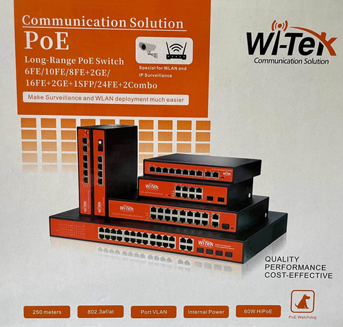 Switch Poe 10 Puertos Witek Transmisión De Datos