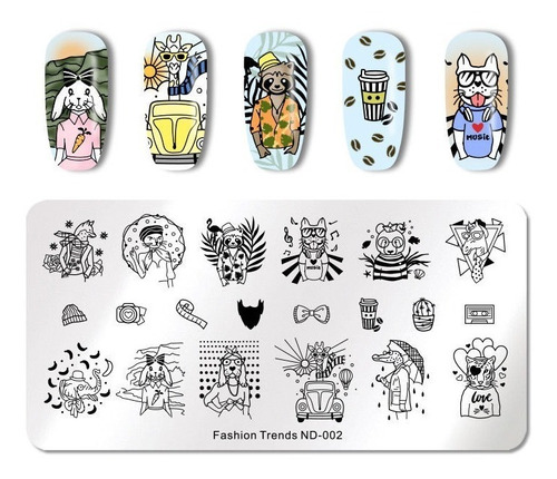 Placa Stamping Nicole Diary Sello Uñas Nd-l002 Fashion Serie