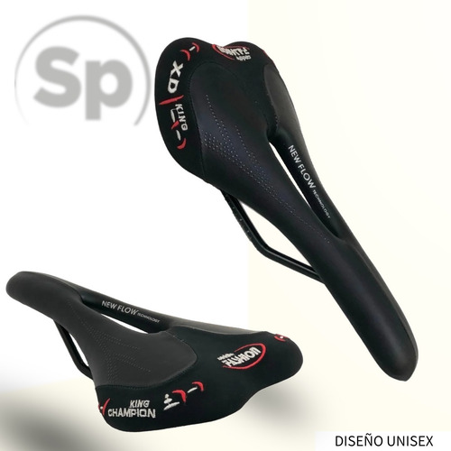 Asiento Vzr Para Bicicleta Negro Con Bordado Rojo