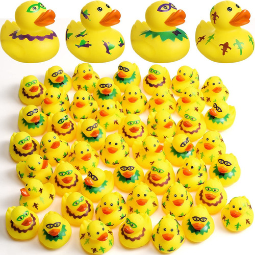 Mardi Gras Duckies - Divertidos Patos De Goma De 2 Pulgadas,