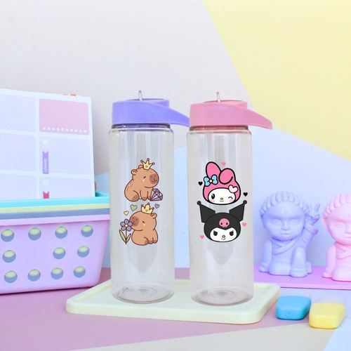 Botella Infantil 750 Ml Kuromi My Melody Capybara Colegio