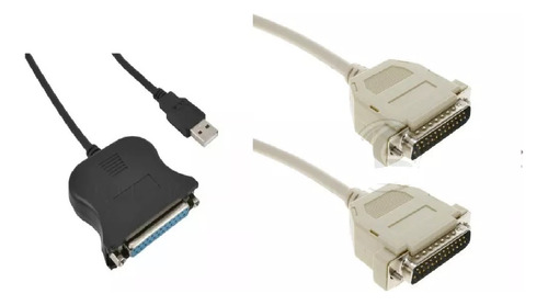 Cable Adaptador Usb A Db25 + Cable Db25 Macho/macho Caba