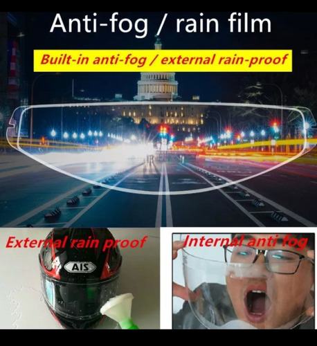 Imagen 8 de 10 de Film Antiempañante Anti-fog Para Visor De Casco Excelente!!!