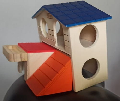 Casita De Madera Para Hamsters Jerbos Roedores 