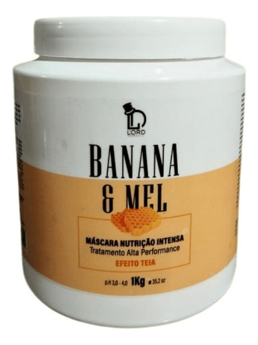 Máscara Nutrição Banana E Mel 1kg Lord Hidrata E Fortalece