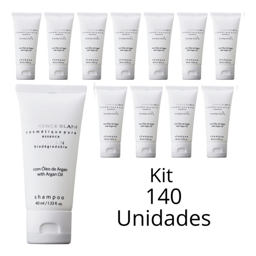 Kit 140un Shampoo Realgems Florence Blanc Argan Bisnaga 40ml