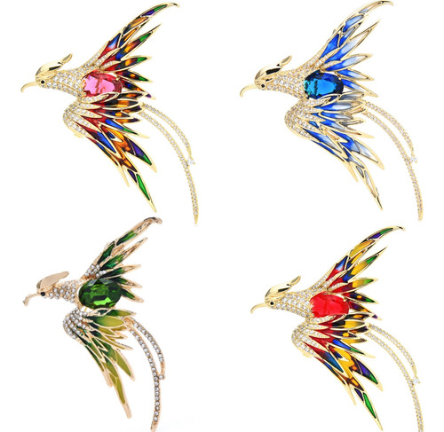 Set Prendedor Ave Fenix Pin Broche Mujer Elegante Regalo