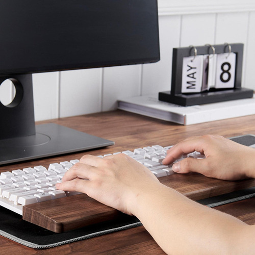 L Reposamuñecas De Madera For Teclado, Longitud Fácil, 44 Cm