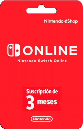 Gift Card Nintendo Switch Online Dsd 3 Meses Eshop Juegos