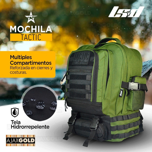 Imagen 3 de 10 de Mochila Tactica Militar Camping Asalto Trekking 45 Litros