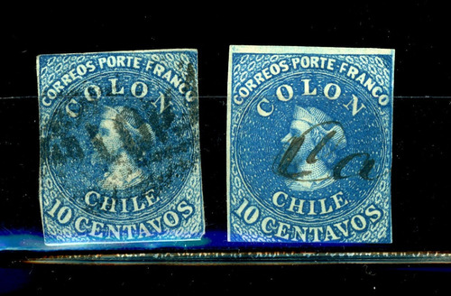 Sellos Postales De Chile. Primera Emisión N° 11 Años 1861-62