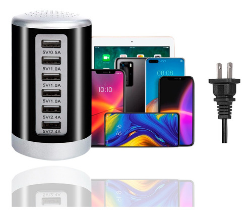 Estación De Carga Rápida Cargador Múltiple Usb 6/40w 2.4a