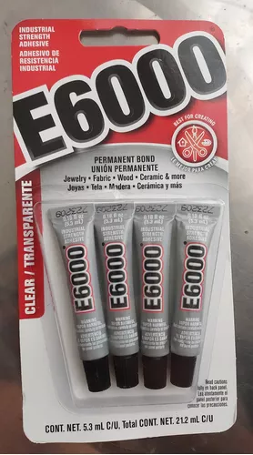 Pegamento Transparente E6000 Mini 4 pack color transparente de 500g - Pack  de 4 unidades