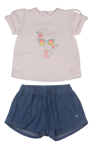 Conjunto Bebe Niña Blanco Pillin (pvw743bco)