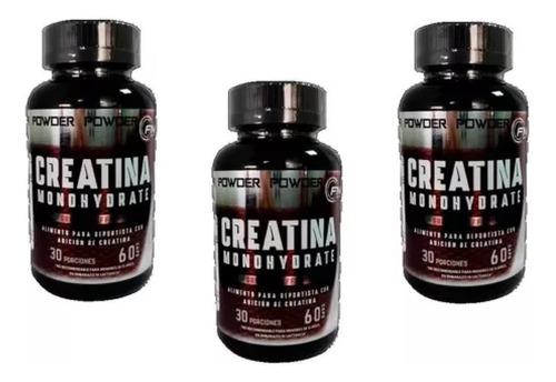 Creatina 3 Frascos 60 Cáp, 500 Mg C/u, 180 Cáps. Total Fnl