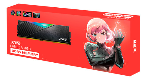 Memoria RAM Adata XPG Lancer Black RGB DDR5 6400 Mhz Cas 32 2x16 GB - 32 GB AX5U6400C3216G-DCLARGBK