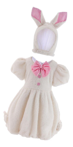Vestido Y Sombrero De Conejo Para Niñas Con Lazos Disfraz