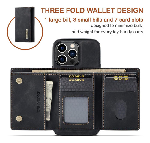 Funda Tipo Cartera Con Atracción Magnética For iPhone
