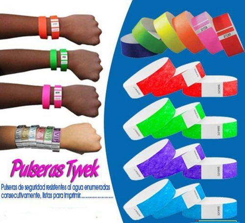 Brazaletes Tyvek  En Caracas  Varios Colores