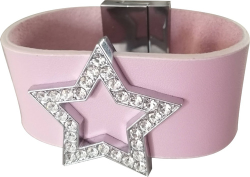 Pulsera De Piel Charm  Con Cristales Brazalete Banda Moda