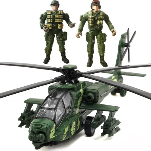 Otonopi Helicóptero Militar Pull Back Ejército Avión Jugu...