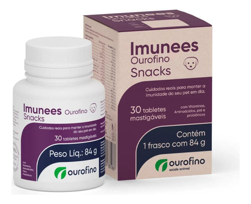 Imunees Snacks P/ Cães C/ 30 Tabletes 84g