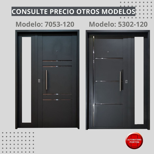 Puerta Exterior Con Postigo Fijo Decorado 1.20 X 2.00 Blanco