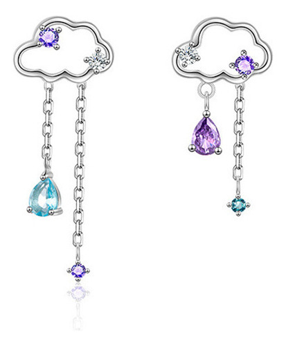 Pendientes Asimétricos Arete Con Forma De Nube Hueca Para Mu