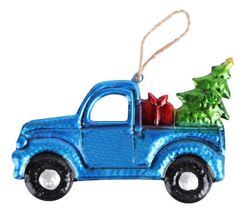 Kesyoo 2 Piezas Christma Truck Ornamento De Vidrio Pickup Ca