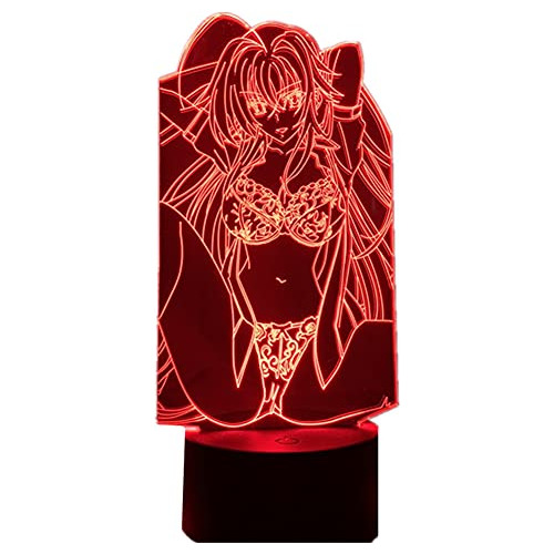 Lámpara Led De Anime Rias Gremory Figura Control Remot...